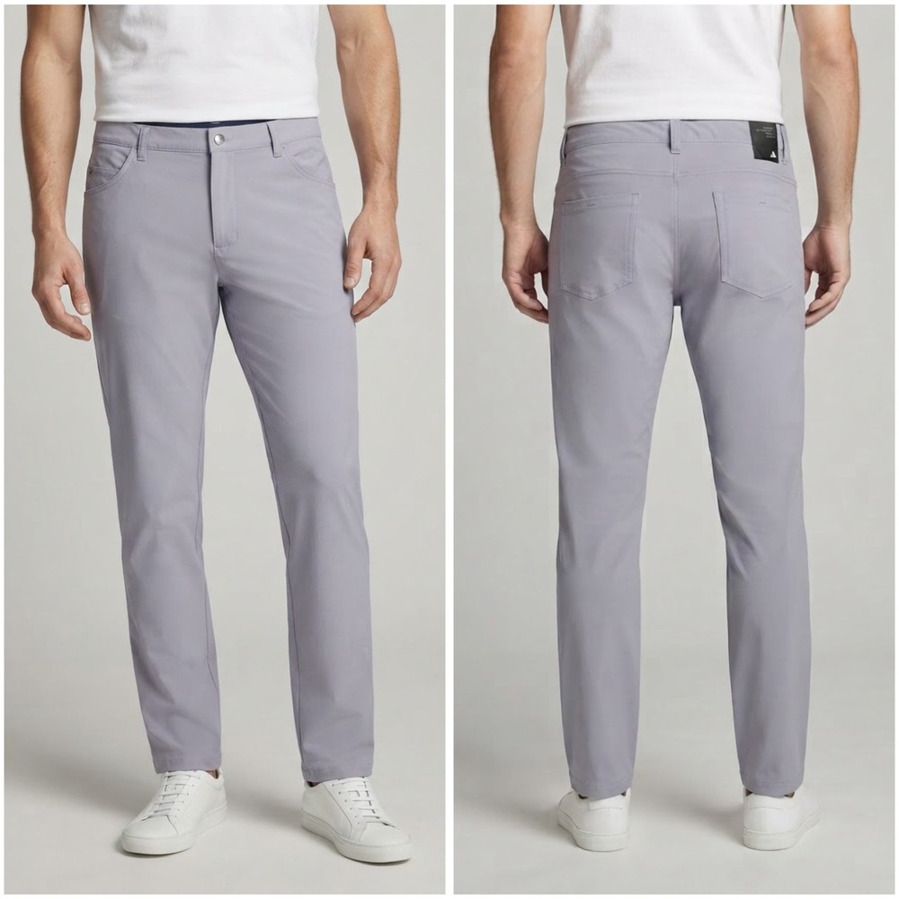 Adidas Golf Go-To 5 Pocket Pants Mens 38x28 Gray Tapered Fit Primegreen GM0057